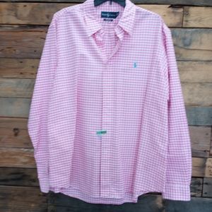 Ralph Lauren Custom Fit Long Sleeve Pink Check Button Down Shirt XXL